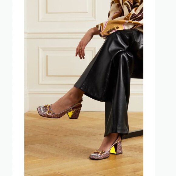 Gucci Horsebit Glitter Lovelight Mid-heel Slingback - Picture 11 of 11